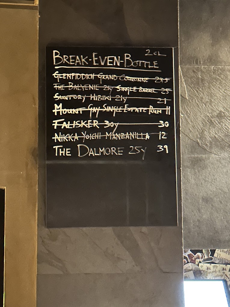 Zephyr Bar menu 1